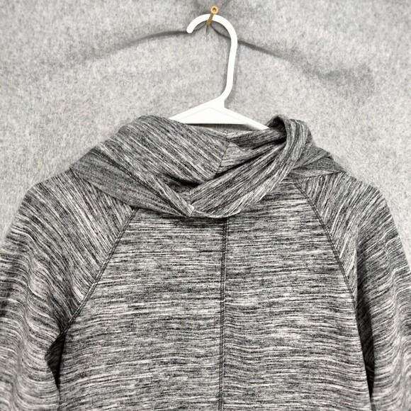 LL Bean Pullover Sweatshirt Wmns Sz S Petite Gray Heathered Cowl Neck Thumbholes - Picture 9 of 11